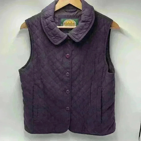 Cabela's Poly Down Vest Plum Purple Lined Women's Size Medium Regular - Picture 5 of 5